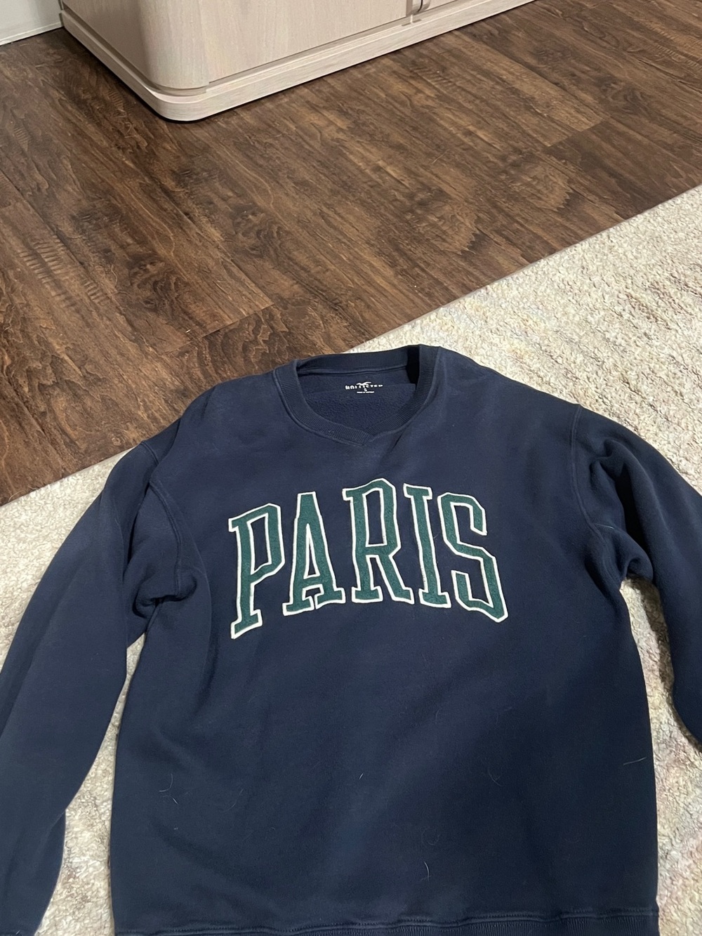 Hollister Navy "PARIS" Crewneck Sweater